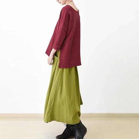 2016-fall-green-maxi-skirt-long-linen-skirts-oversize