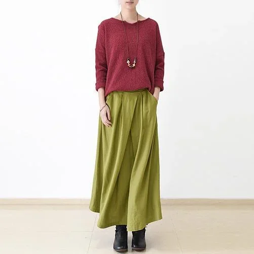 2016-fall-green-maxi-skirt-long-linen-skirts-oversize