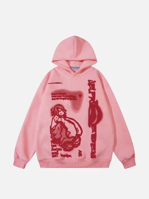 Aelfric Eden Cartoon Figure Print Hoodie