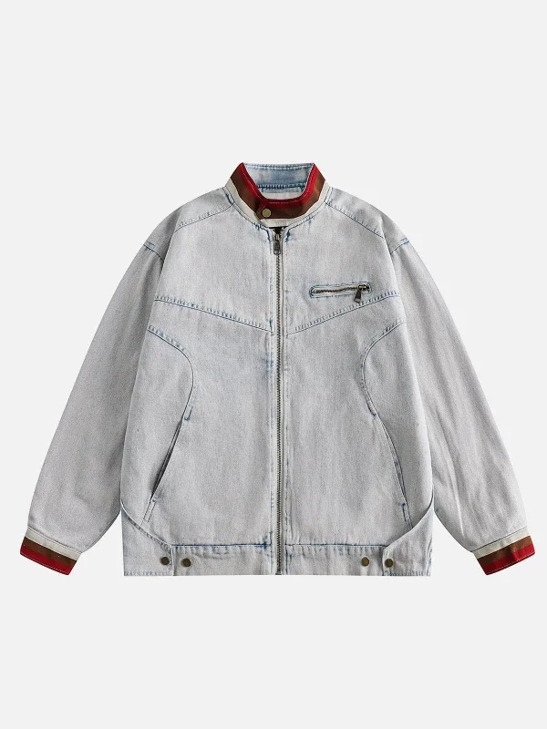 Aelfric Eden Denim Washed Racing Jacket