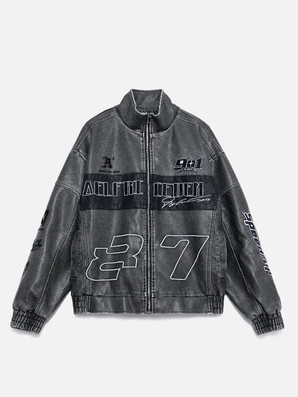 Aelfric Eden Embroidery Washed Racing Jacket