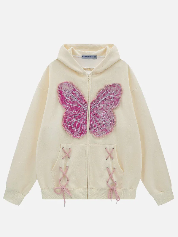 Aelfric Eden Fringe Washed Butterfly Hoodie