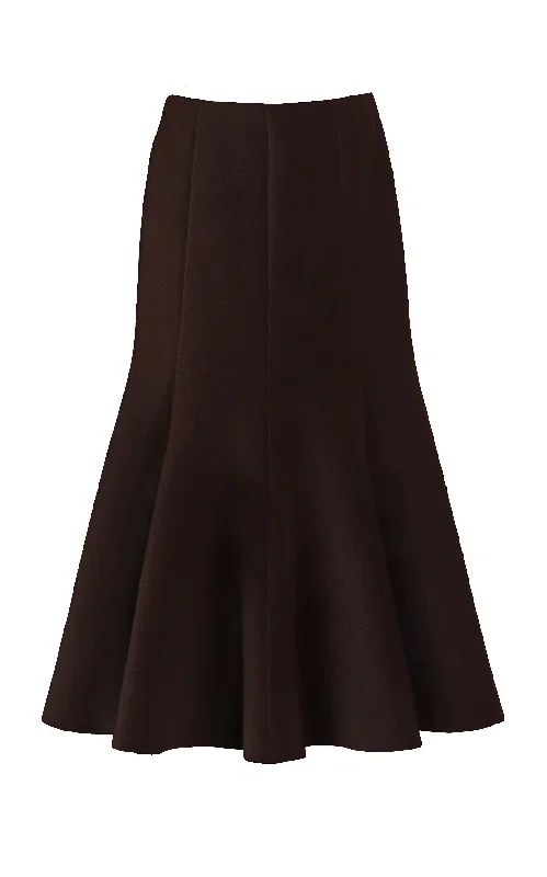 Amy Skirt in Chocolate Double-Face Recycled Cashmere Felt