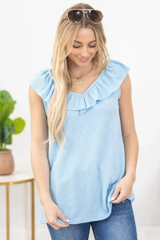 baby-blue-ruffled-v-neck-ribbed-knit-top