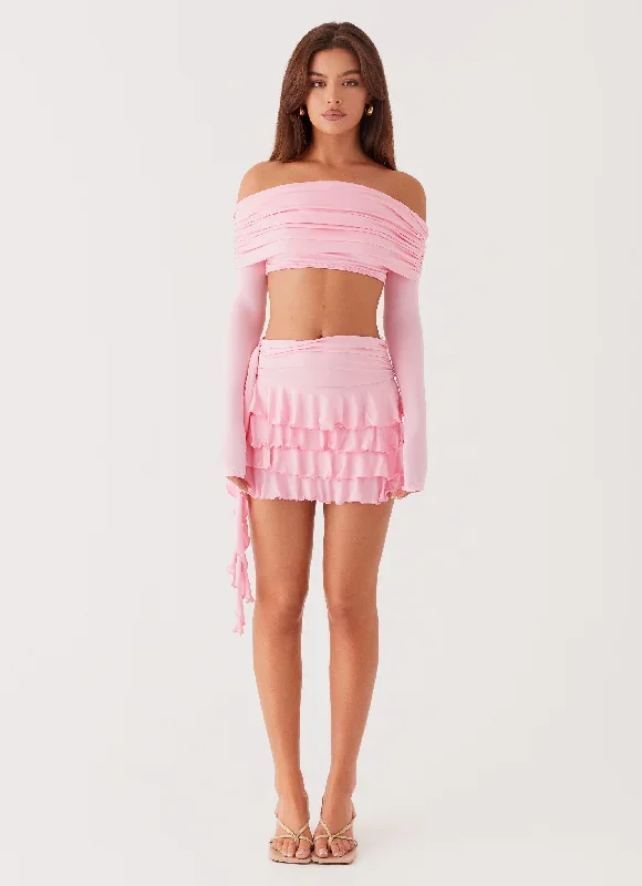 bardot-frill-mini-skirt-candy-pink