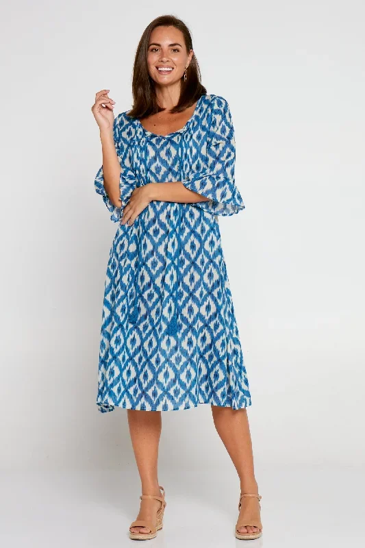 bethany-cotton-dress-blue-ikat-print