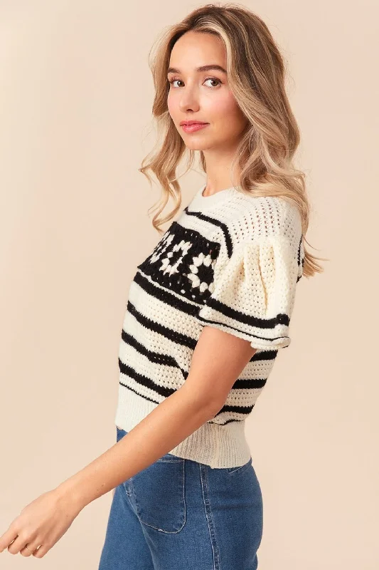 bibi-granny-square-short-sleeve-striped-sweater