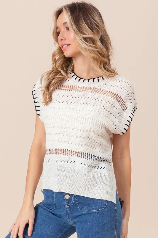 bibi-stitch-edge-pointelle-side-slit-sweater-vest