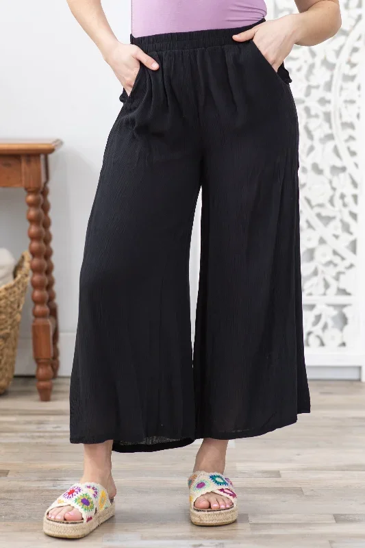 black-woven-crinkle-wide-leg-pants