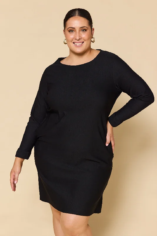 boatneck-ponte-long-sleeve-dress-in-black