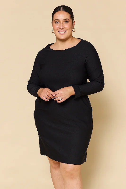 boatneck-ponte-long-sleeve-dress-in-black