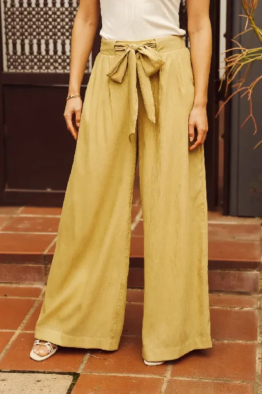 Brecken Wide Leg Pants in Green - FINAL SALE