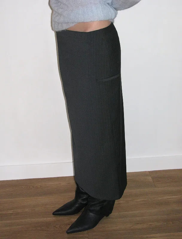 chef-prinstripe-low-rise-long-skirt-side-pocket