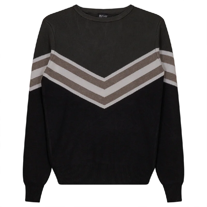 Color Blocked V Design Sweater