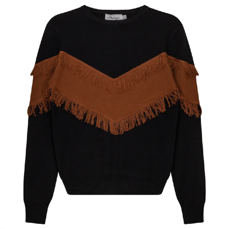 Contrast Fringed Sweater