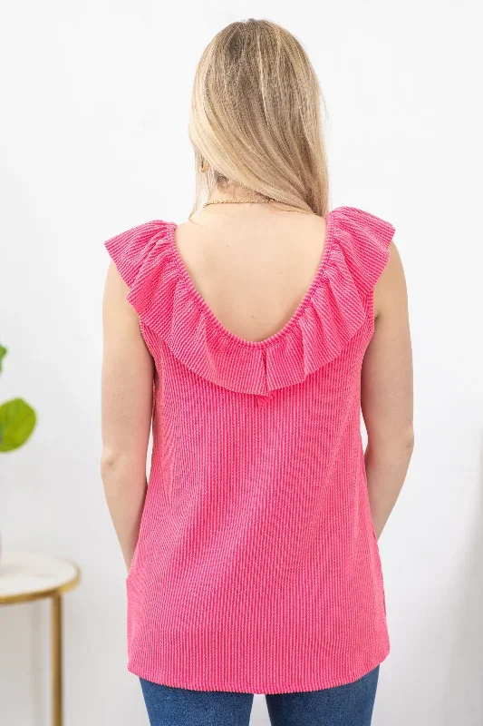 coral-ruffled-v-neck-ribbed-knit-tank