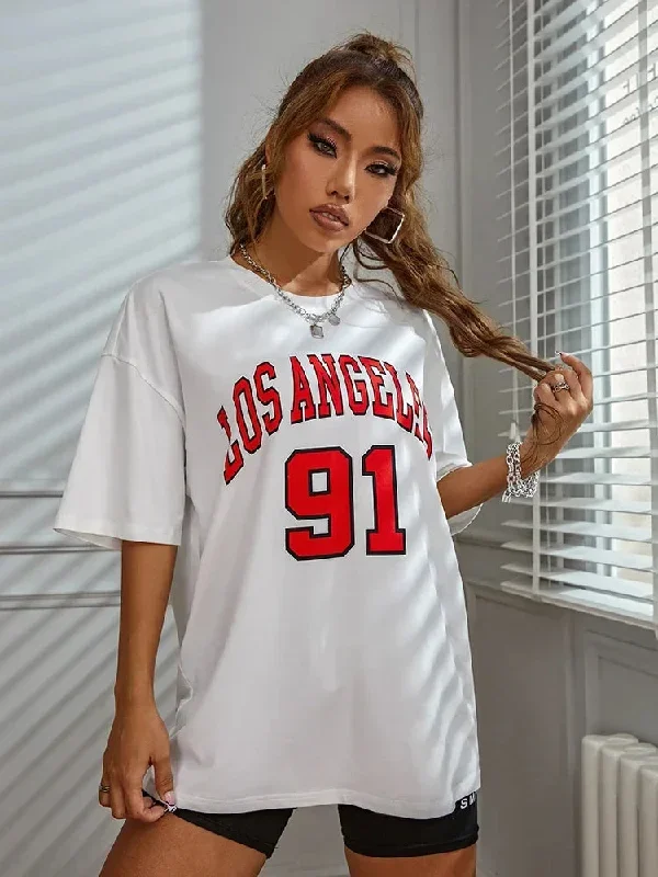 Los Angeles 91 Street City Printed Oversized T-Shirt