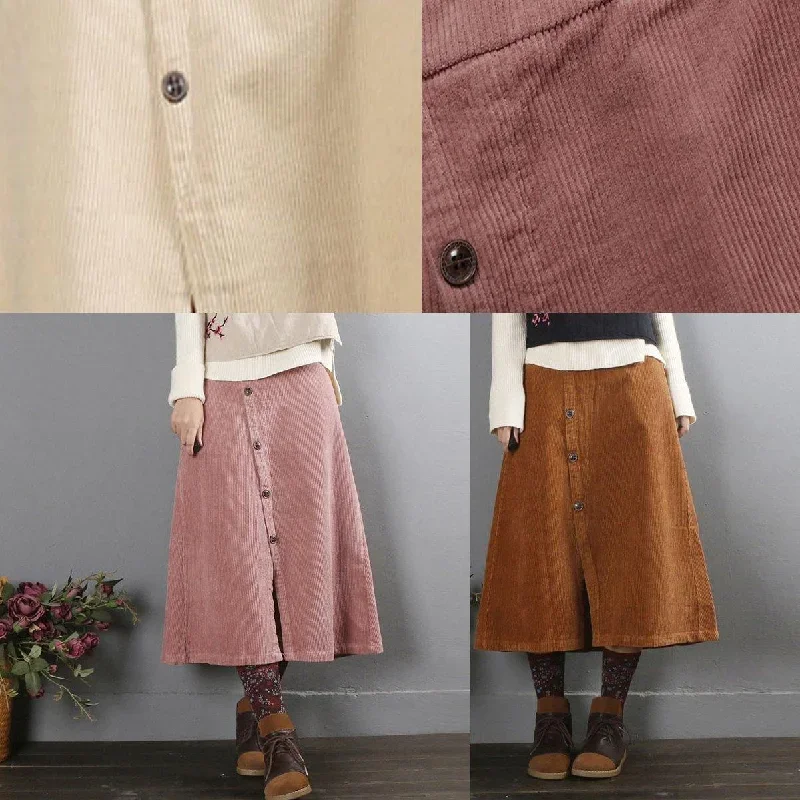 diy-a-line-skirts-cotton-clothes-neckline-khaki-skirt