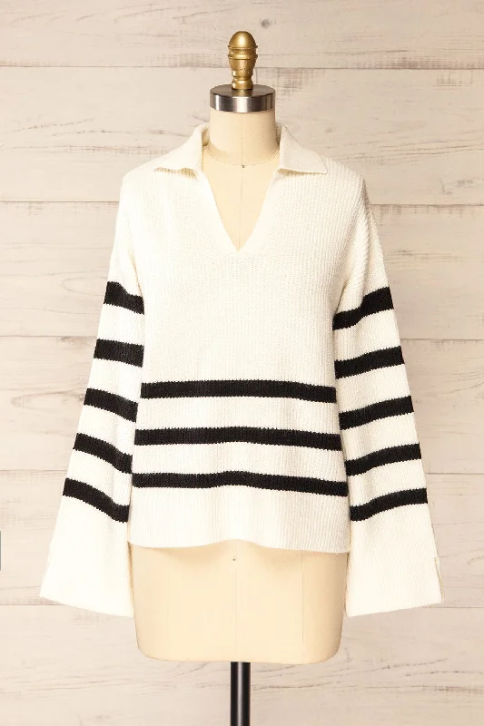 Edmunds | Striped Sweater w/ V-Neck