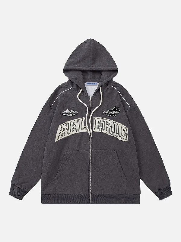 Aelfric Eden Embroidered Star Letter Hoodie