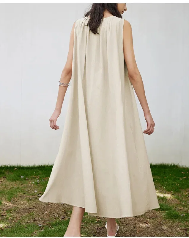 fashionsierra-casual-sleeveless-long-vintage-o-neck-oversize-loose-summer-beach-boho-dress