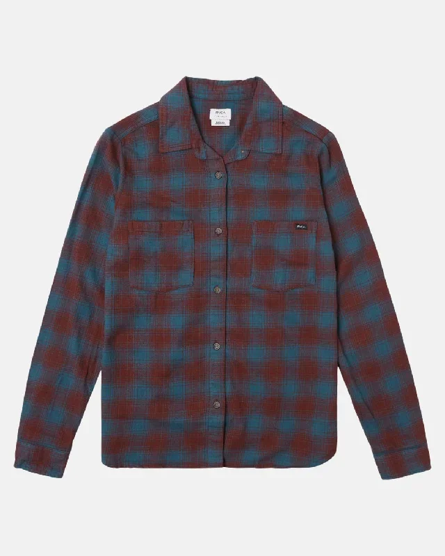 Figueroa Oversized Flannel Shirt - Wine