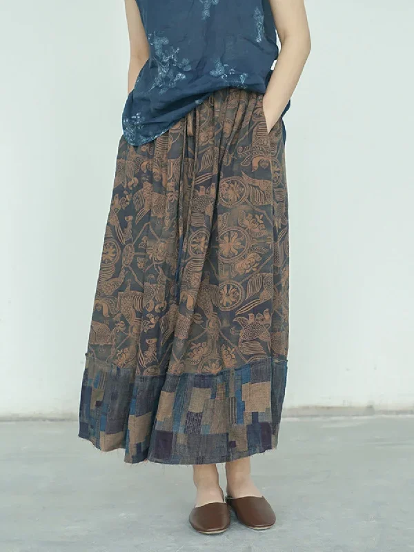 floral-cotton-women-casual-summer-skirt