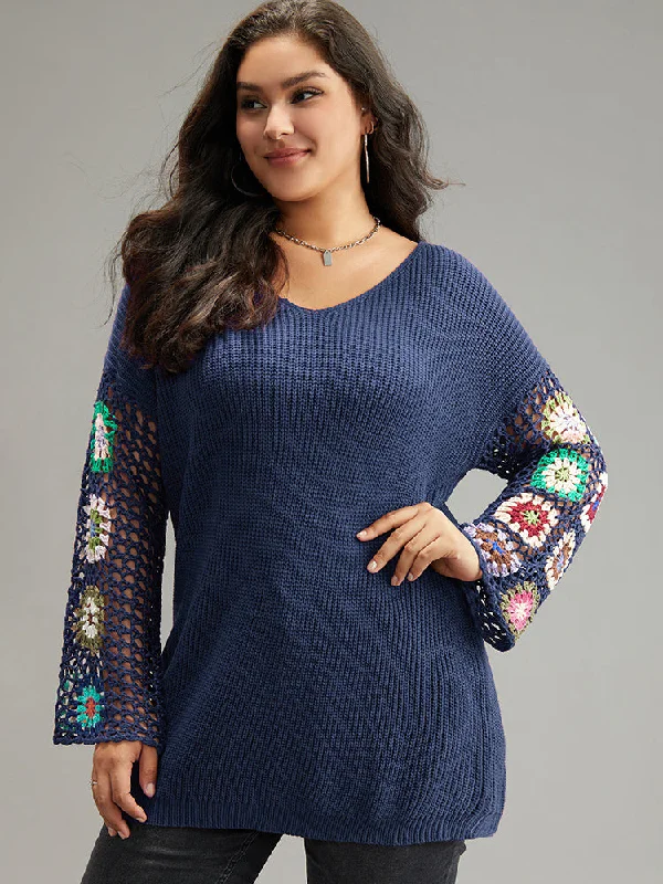 floral-embroidered-hollow-out-pullover