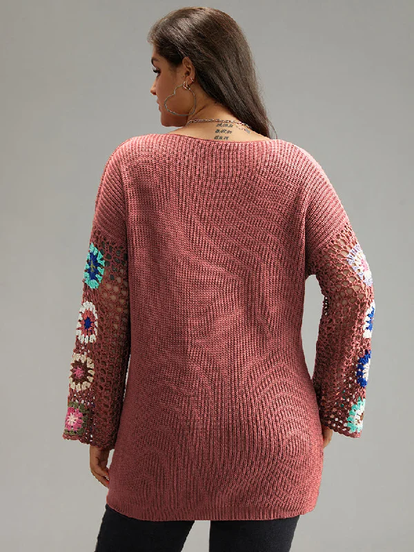 floral-embroidered-hollow-out-pullover