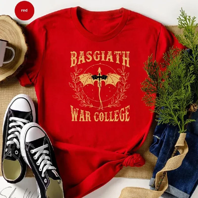 fourth-wing-basgiath-war-college-t-shirt-retro-dragon-rebecca-yoros-shirt-cool-dragon-shirts-violet-sorrengail-tee-bookish-tops