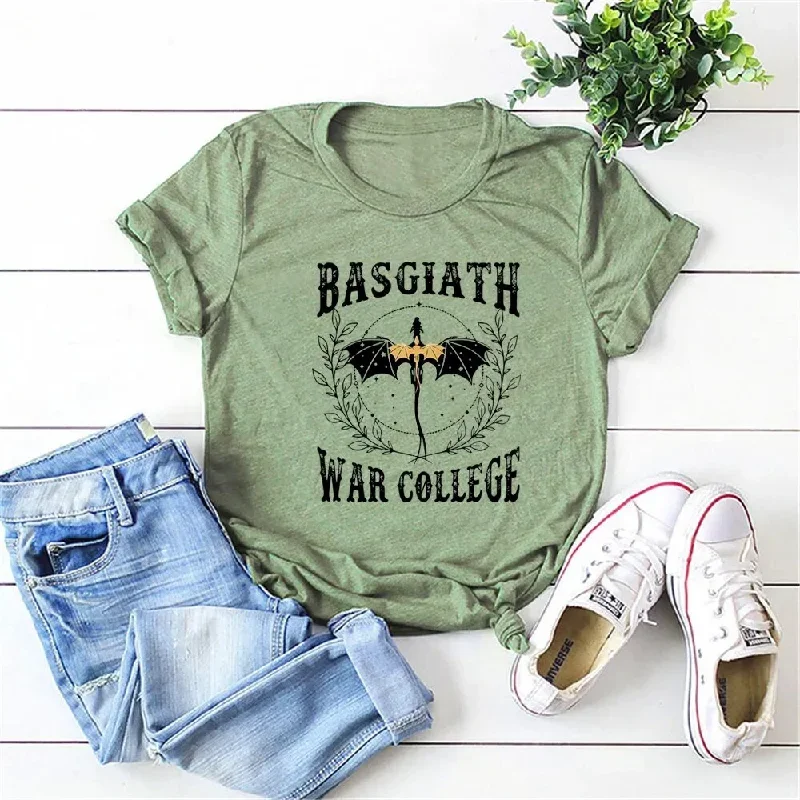 fourth-wing-basgiath-war-college-t-shirt-retro-dragon-rebecca-yoros-shirt-cool-dragon-shirts-violet-sorrengail-tee-bookish-tops