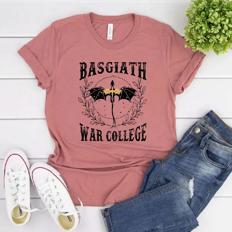 fourth-wing-basgiath-war-college-t-shirt-retro-dragon-rebecca-yoros-shirt-cool-dragon-shirts-violet-sorrengail-tee-bookish-tops