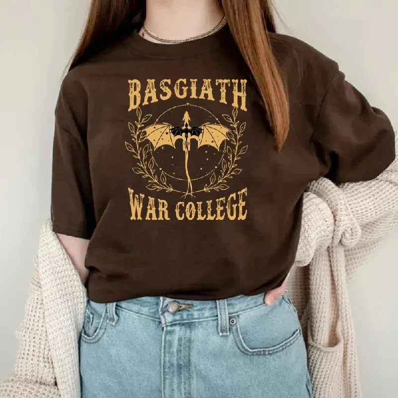 fourth-wing-basgiath-war-college-t-shirt-retro-dragon-rebecca-yoros-shirt-cool-dragon-shirts-violet-sorrengail-tee-bookish-tops