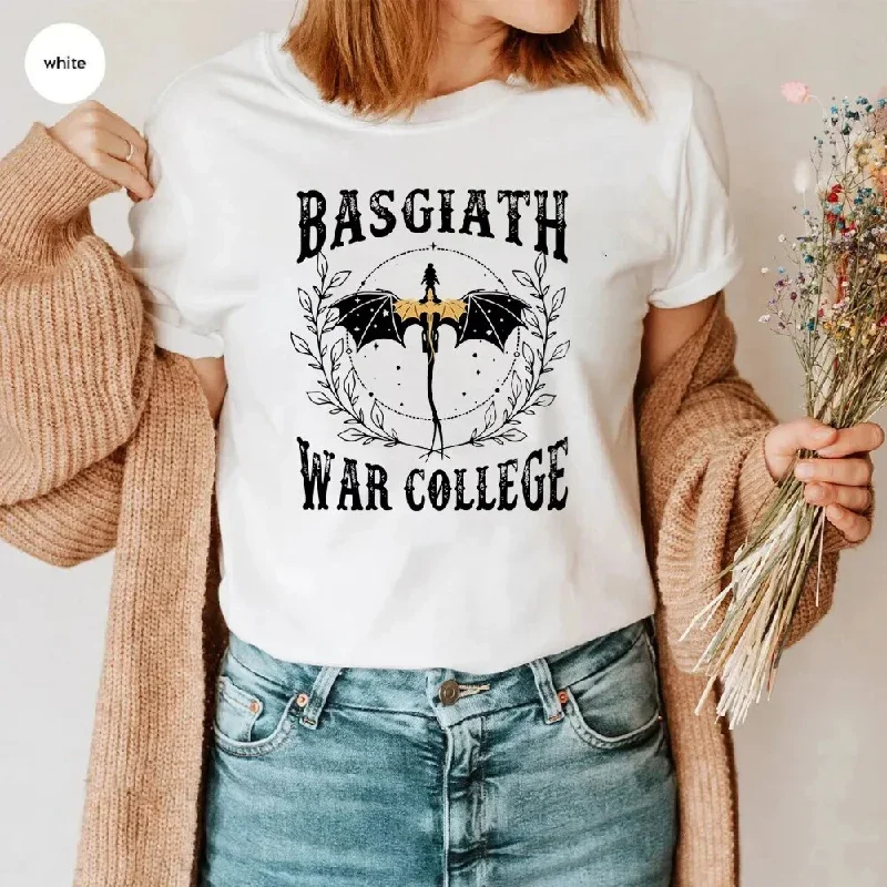 fourth-wing-basgiath-war-college-t-shirt-retro-dragon-rebecca-yoros-shirt-cool-dragon-shirts-violet-sorrengail-tee-bookish-tops