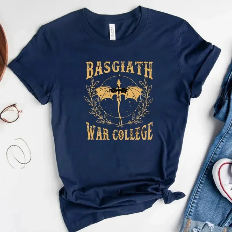 fourth-wing-basgiath-war-college-t-shirt-retro-dragon-rebecca-yoros-shirt-cool-dragon-shirts-violet-sorrengail-tee-bookish-tops