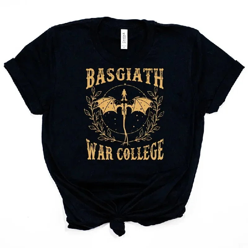 fourth-wing-basgiath-war-college-t-shirt-retro-dragon-rebecca-yoros-shirt-cool-dragon-shirts-violet-sorrengail-tee-bookish-tops