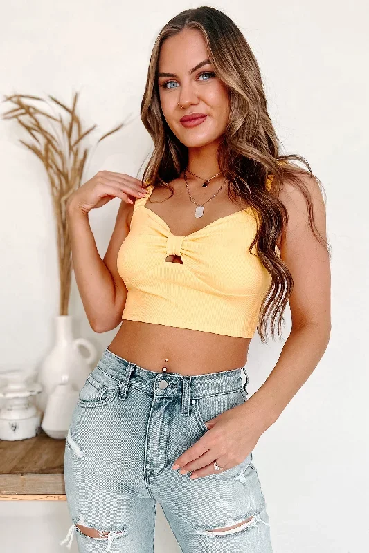 free-to-flourish-ruched-strap-padded-crop-top-yellow