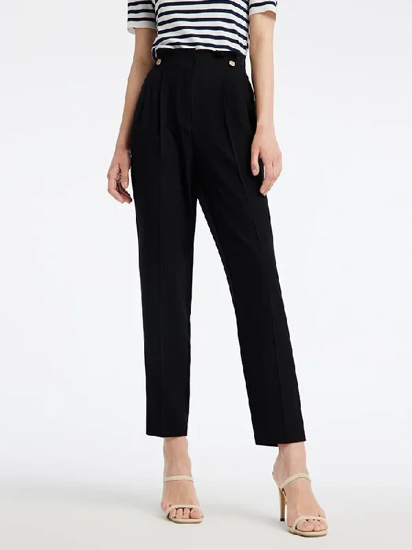 Acetate High-waisted Pencil Pants