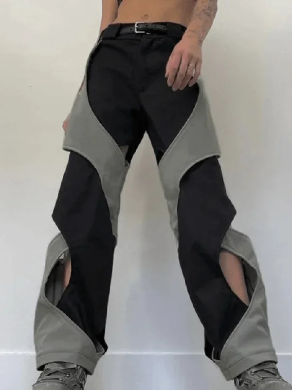 Hollow Cross Straight Leg Pants