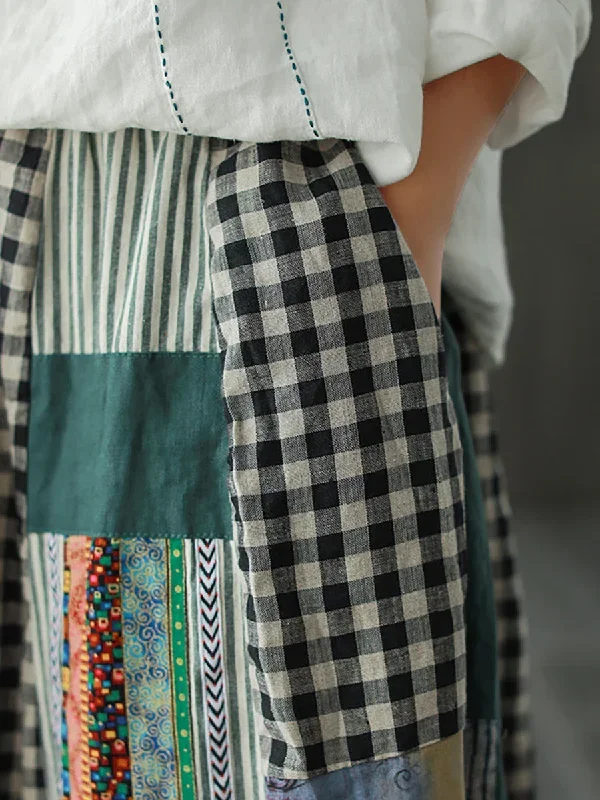 irregular-print-stitching-casual-linen-a-line-skirt