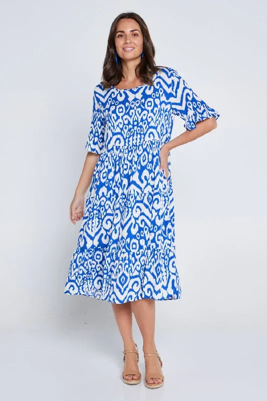 Jackson Dress - Royal Ikat