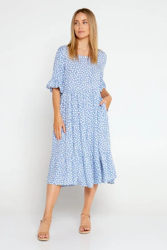 Jackson Dress - Sky Blue Speckle