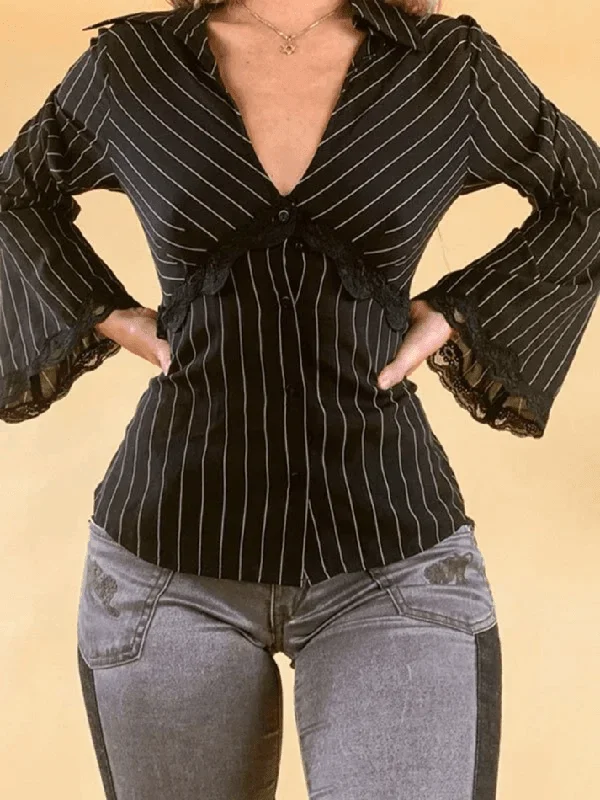 lace-paneled-long-sleeve-striped-blouse