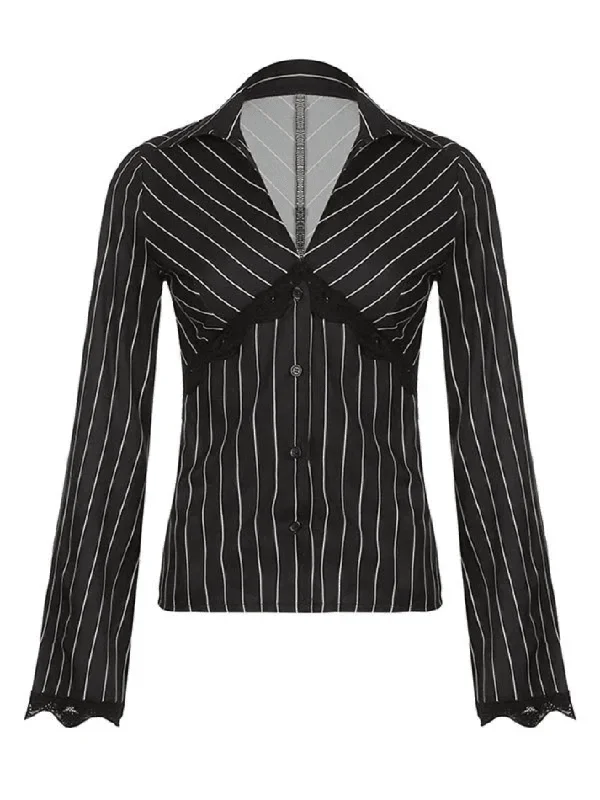 lace-paneled-long-sleeve-striped-blouse