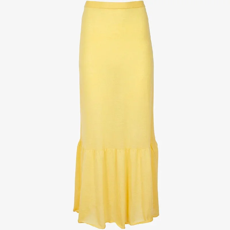 YELLOW CASHMERE MAXI-SKIRT "LANA"