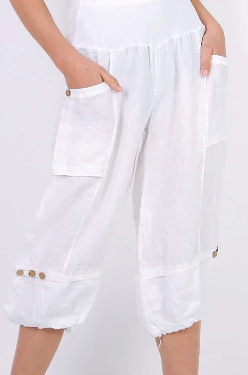 Linen Crop Pants 7194