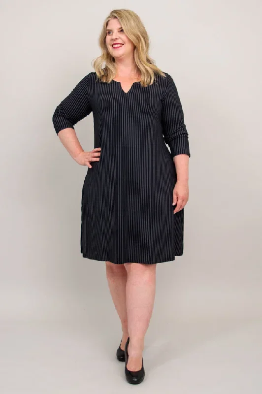 maggie-3-4-dress-black-grey-stripe