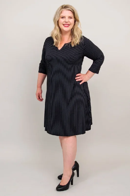 maggie-3-4-dress-black-grey-stripe