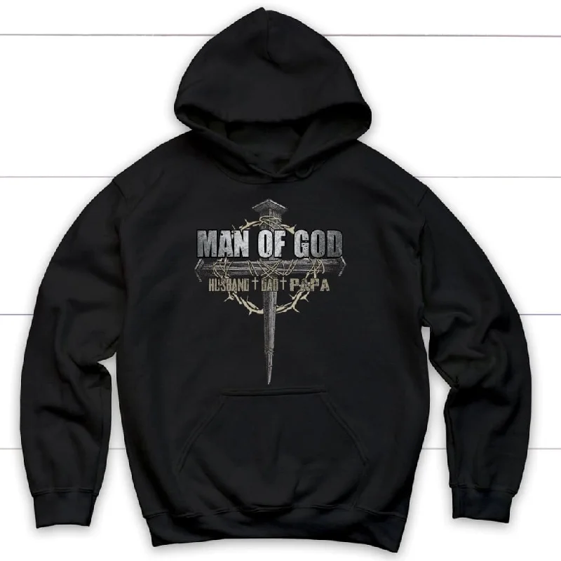 Man of God husband dad papa Christian hoodie