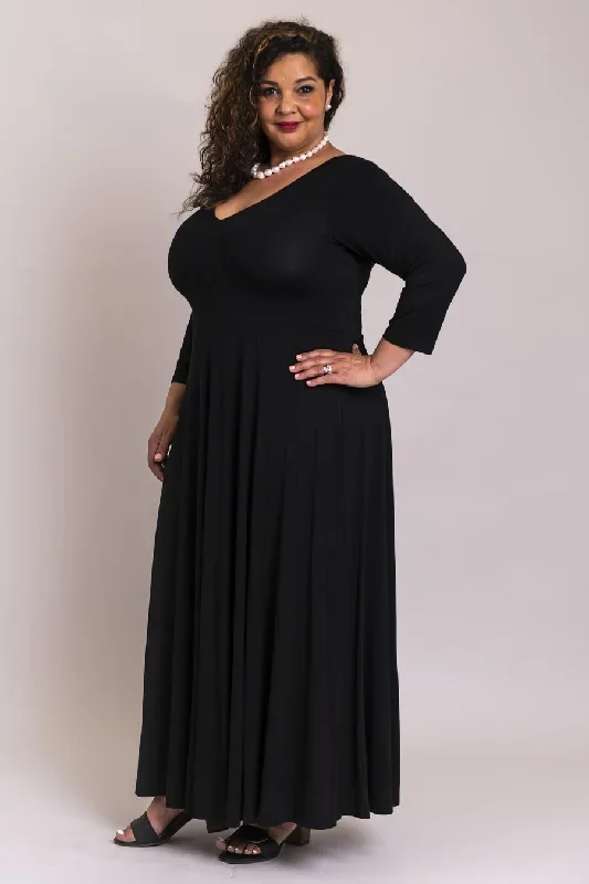 melinda-3-4-slv-dress-black-bamboo-modal